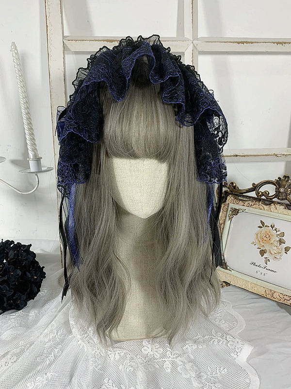 Gothic Lolita Headband Black Bow Lace Hair Accessory - image 5