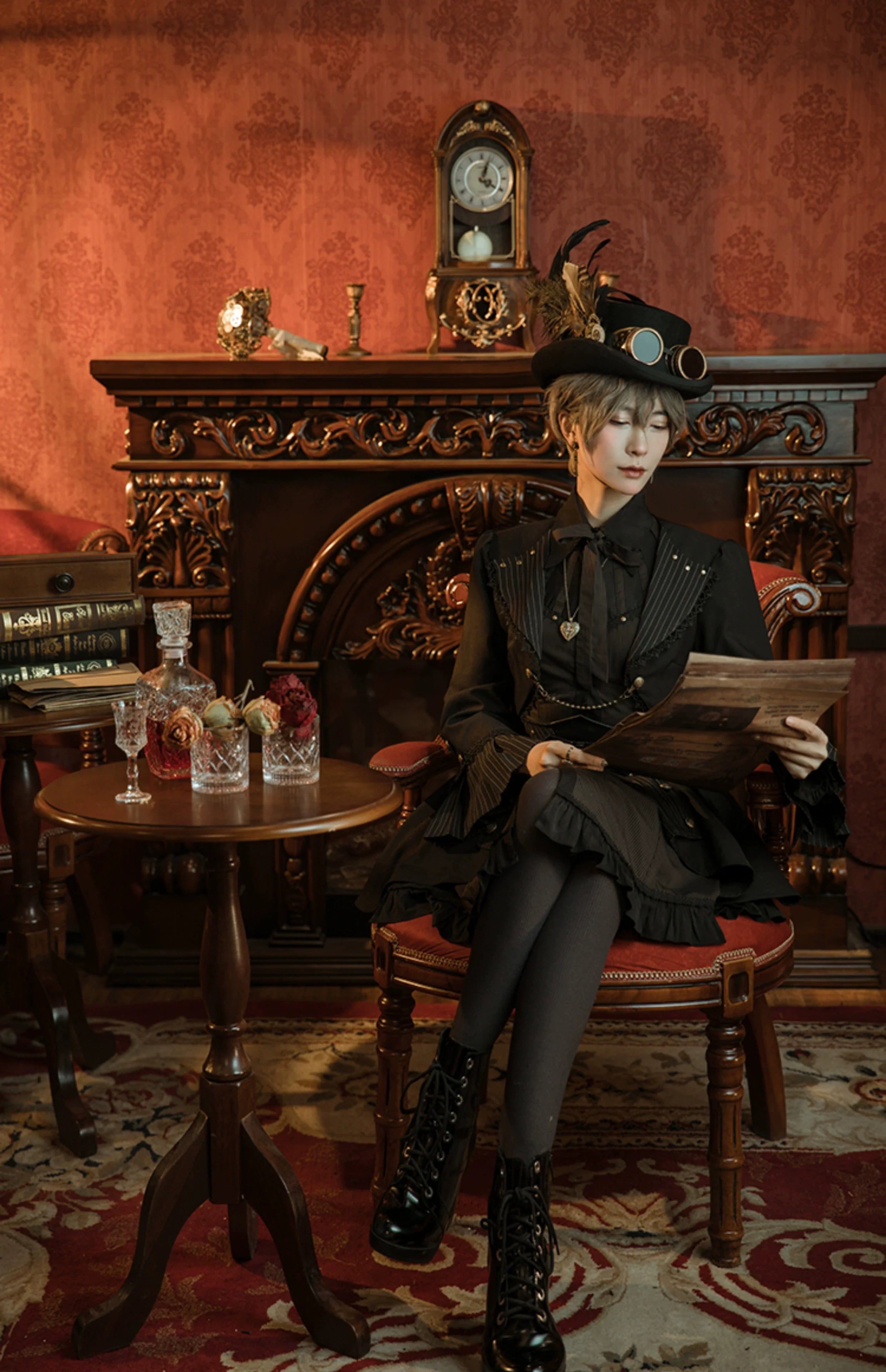 Gothic Lolita Black Cropped Cardigan Jacket - image 31