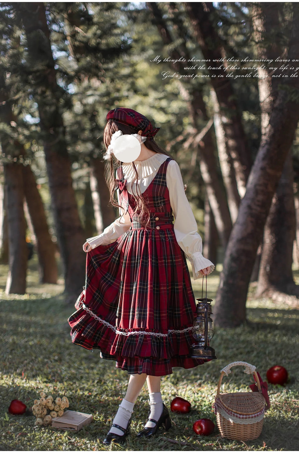 Little Red Riding Hood - Vintage Lolita Cape & JSK Dress Set - image 11