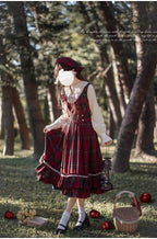 Little Red Riding Hood - Vintage Lolita Cape & JSK Dress Set - image 11