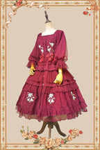 Melaleuca Lily - Embroidery Country Lolita Blouse and Skirt and Accessories - image 26