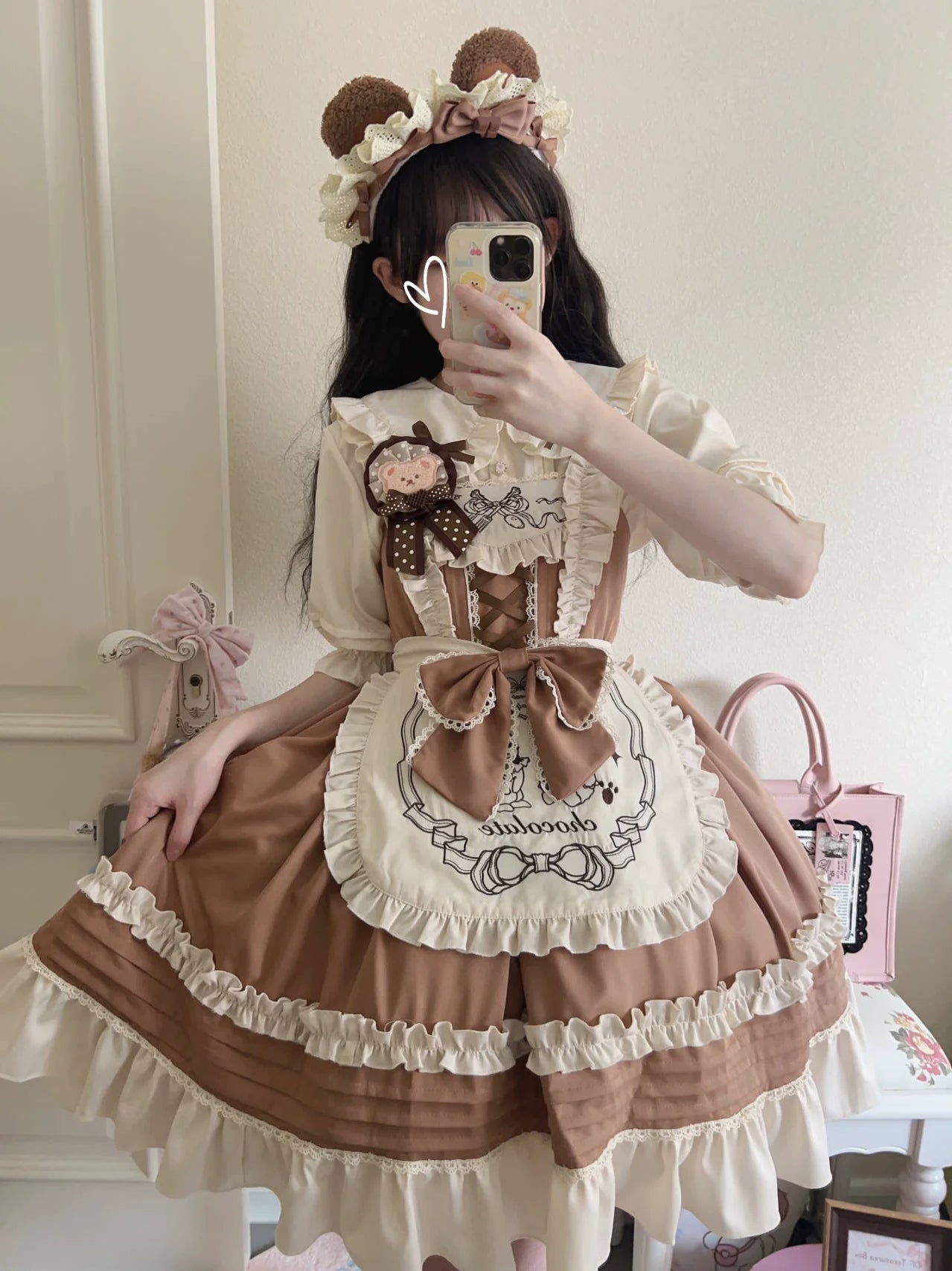 Sweet Layered Cake - Sweet Lolita JSK with Detachable Apron - image 2