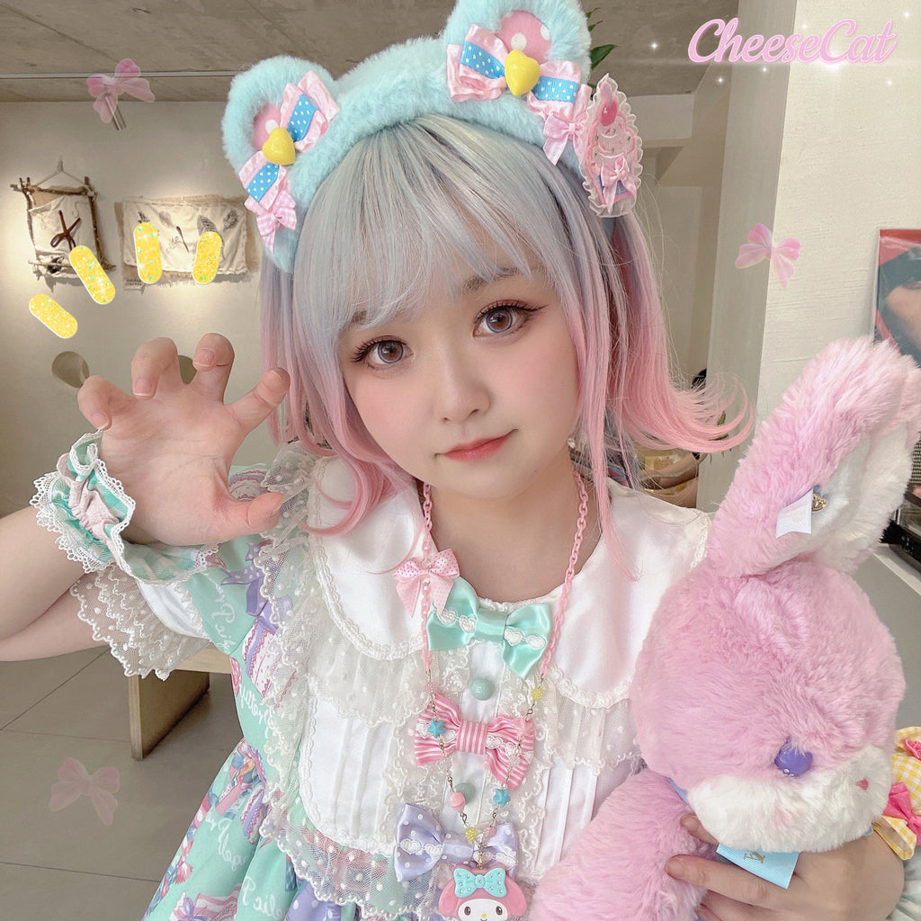 Cheese Cat - Sweet and Playful Strawberry Gingham Lace Cuffs - image 22