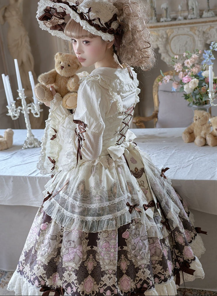 Sweet Ode Bear Printed Lolita JSK and Accessories Series - image 11
