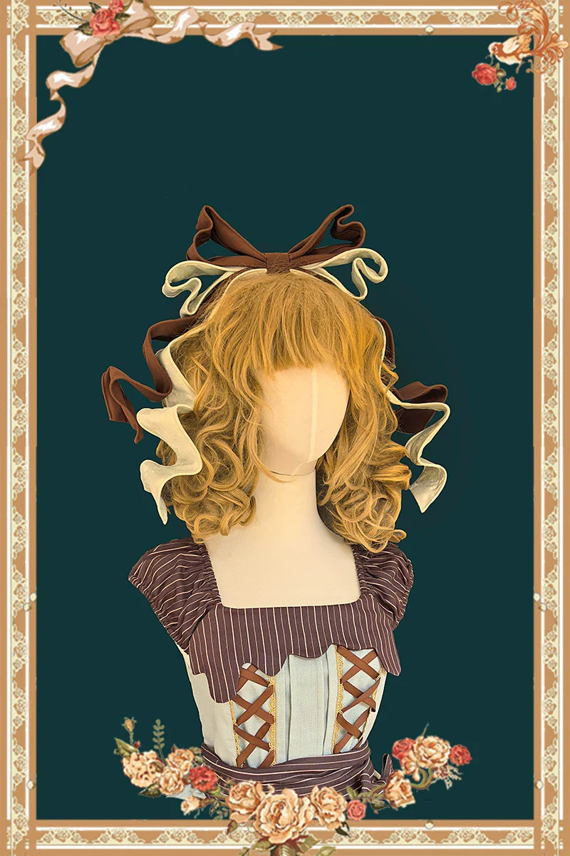 Chandelier - Old School Lolita OP Dress, Polka Dot, Chandelier Print and Accessories - image 22