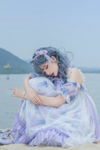 Coral Jellyfish - Sweet Lolita High-waist JSK Dress, Jellyfish & Coral Print and Accessories - image 46