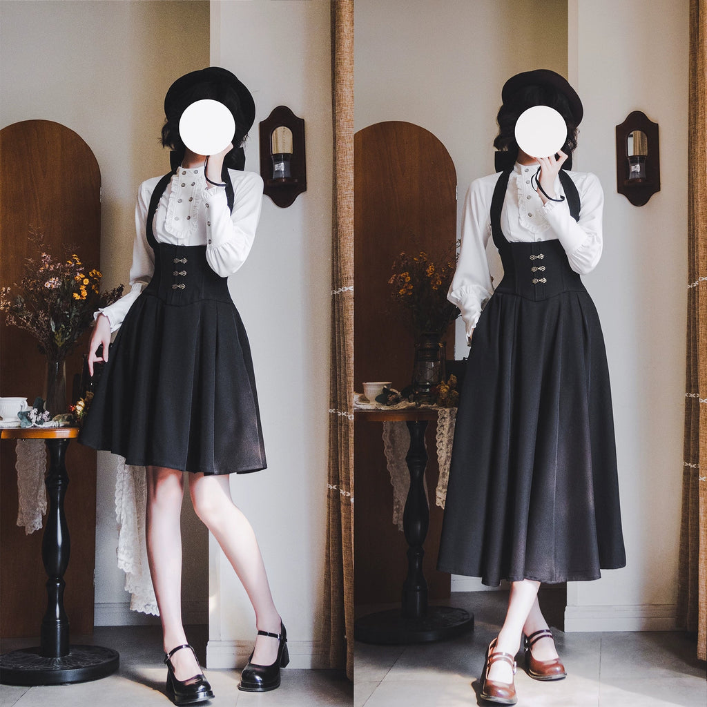 Vintage Lolita Fishbone Halter Skirt and Autumn Jacket - image 16