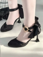 Coronation - Classic Lolita Wine Glass Heel Shoes with Detachable Bows - image 8