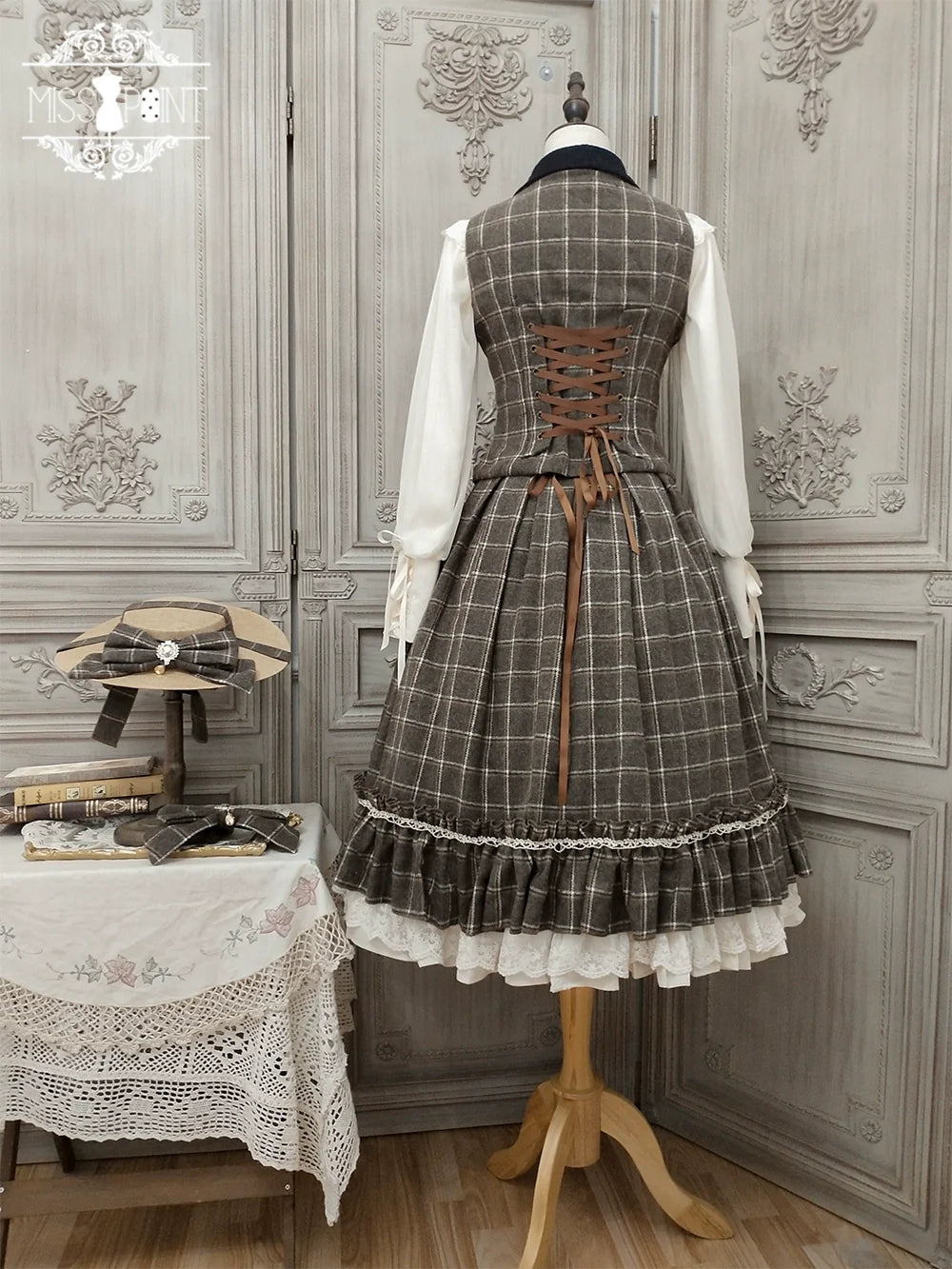 Rose - Elegant Lolita Fishbone Grid Skirt Customized - image 83