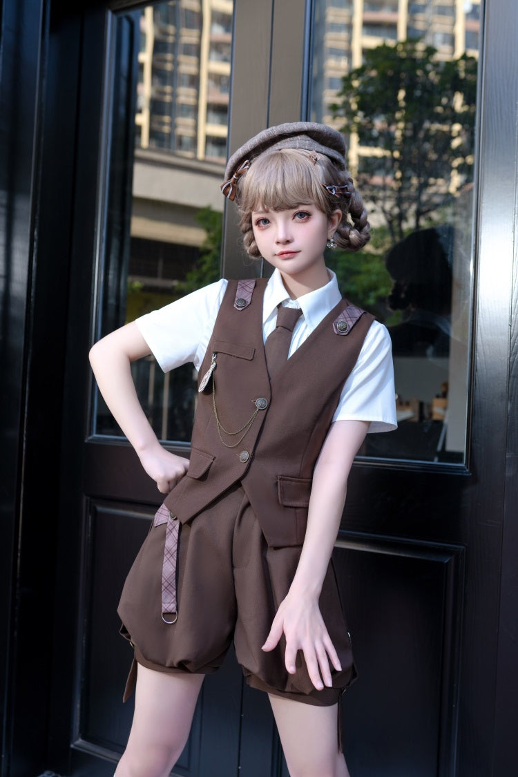 Ouji Lolita Brown Short Set - image 1