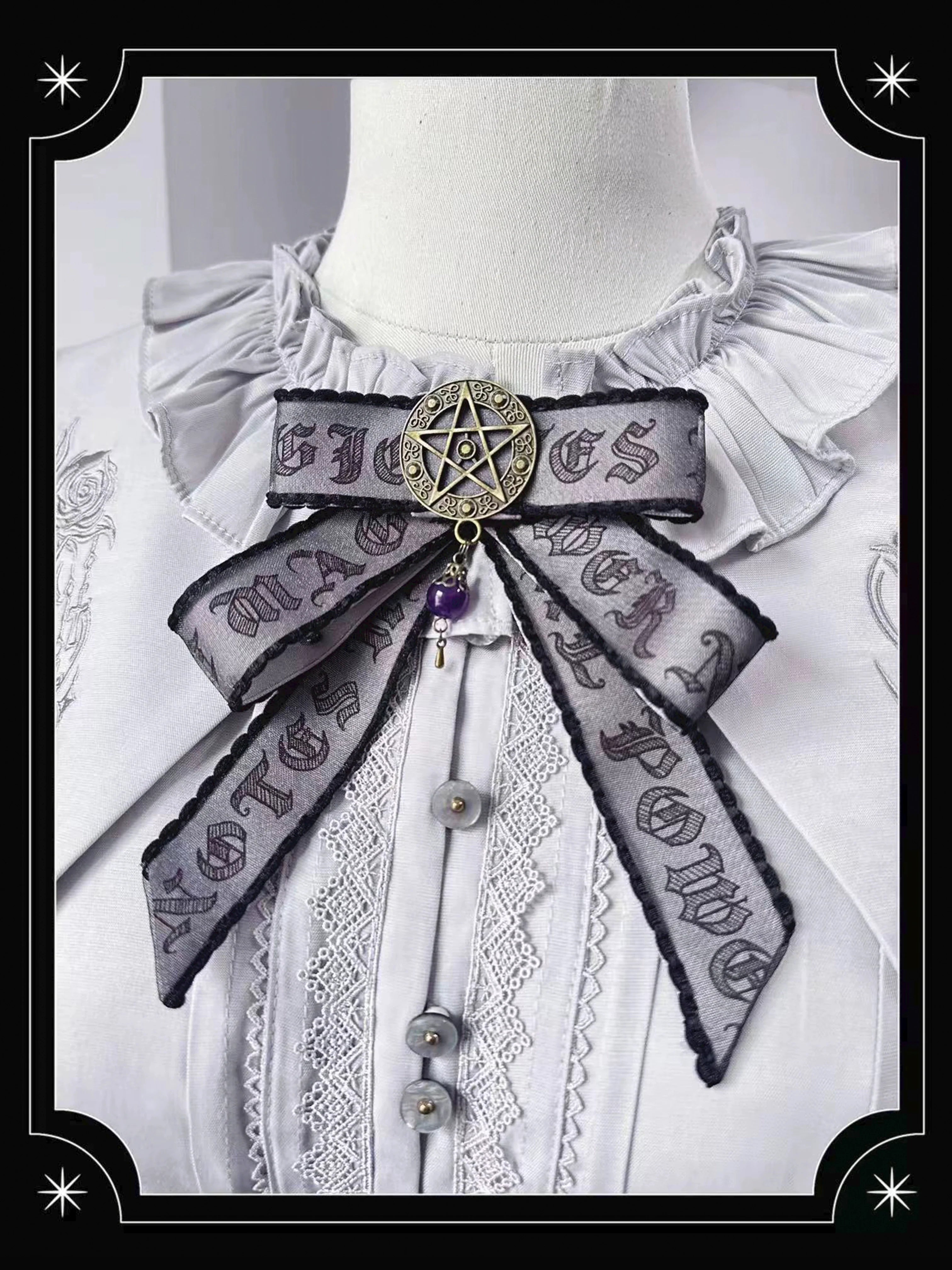 Witch Notes - Gothic Lolita Embroidered Dress Suit, Cross and Rose Print - image 37