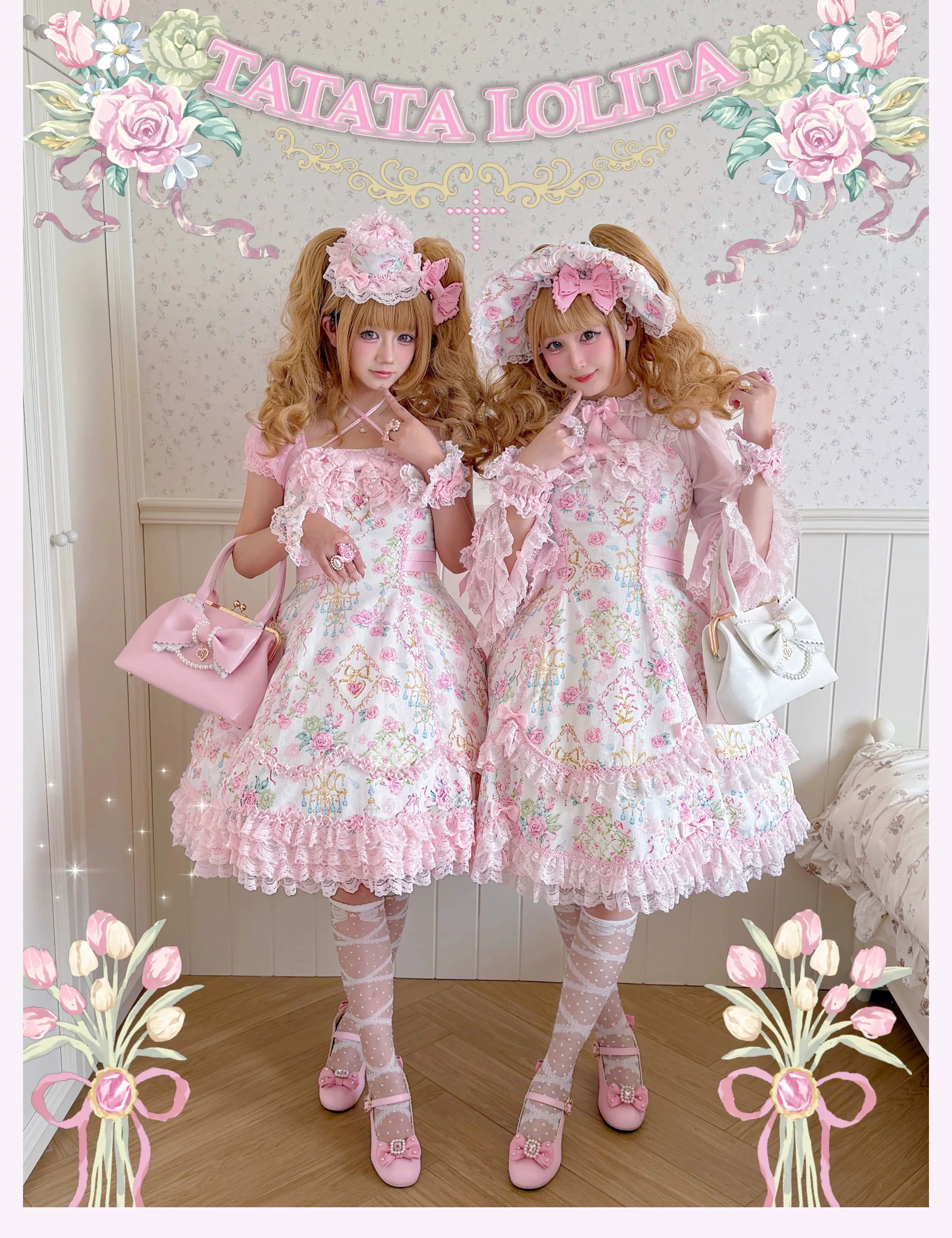 Spring 2025 Old School Lolita Floral JSK and OP Dress Series and Accessories - image 2