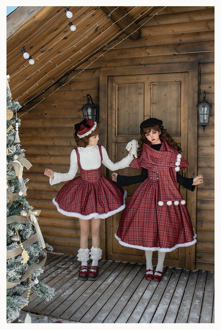 Wish Date - Twins Lolita Fishbone Bust-supporting JSK Winter Scarf-Cape and Accessories - image 6