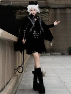 Nightfall - Ouji Lolita Outfit, Bat Wing Shaped Cape - image 11