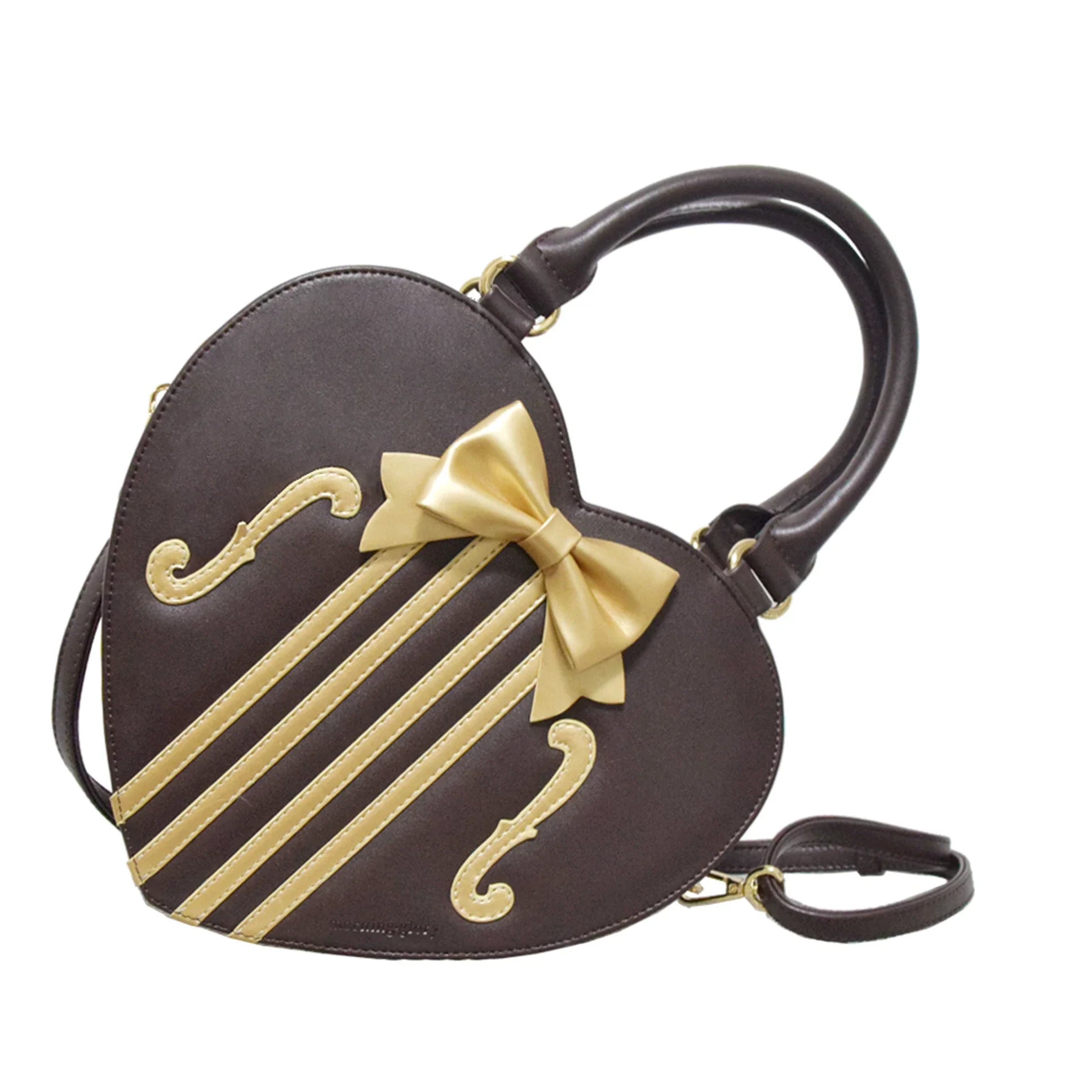 Heart of Violin - PU Classic Lolita Heart Shaped Bag, Violin and Bow Detail - image 15