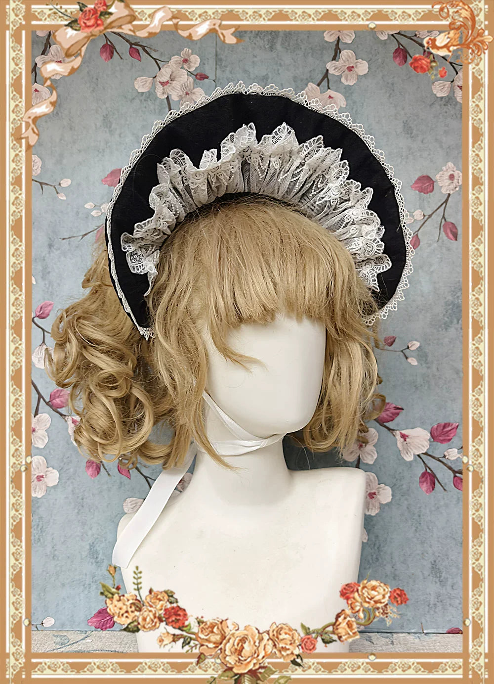Mirror Doll - Old School Lolita Tiered Hem JSK with Polka Dot Lace and Accessories - image 31