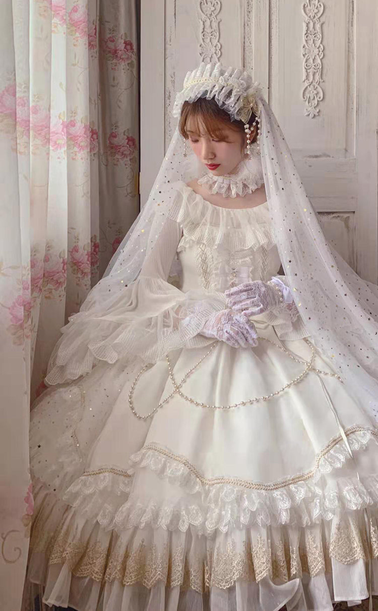 Fate Quartet Gothic Bridal Lolita JSK Dress - image 15