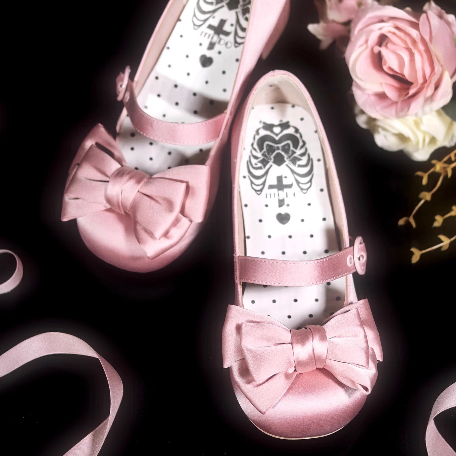 Sissi Satin Bow Sweet Lolita Low Heels - image 14
