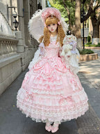 Drapery Poem - Sweet Wedding Lolita JSK Dress, Long Tiered Skirt - image 5