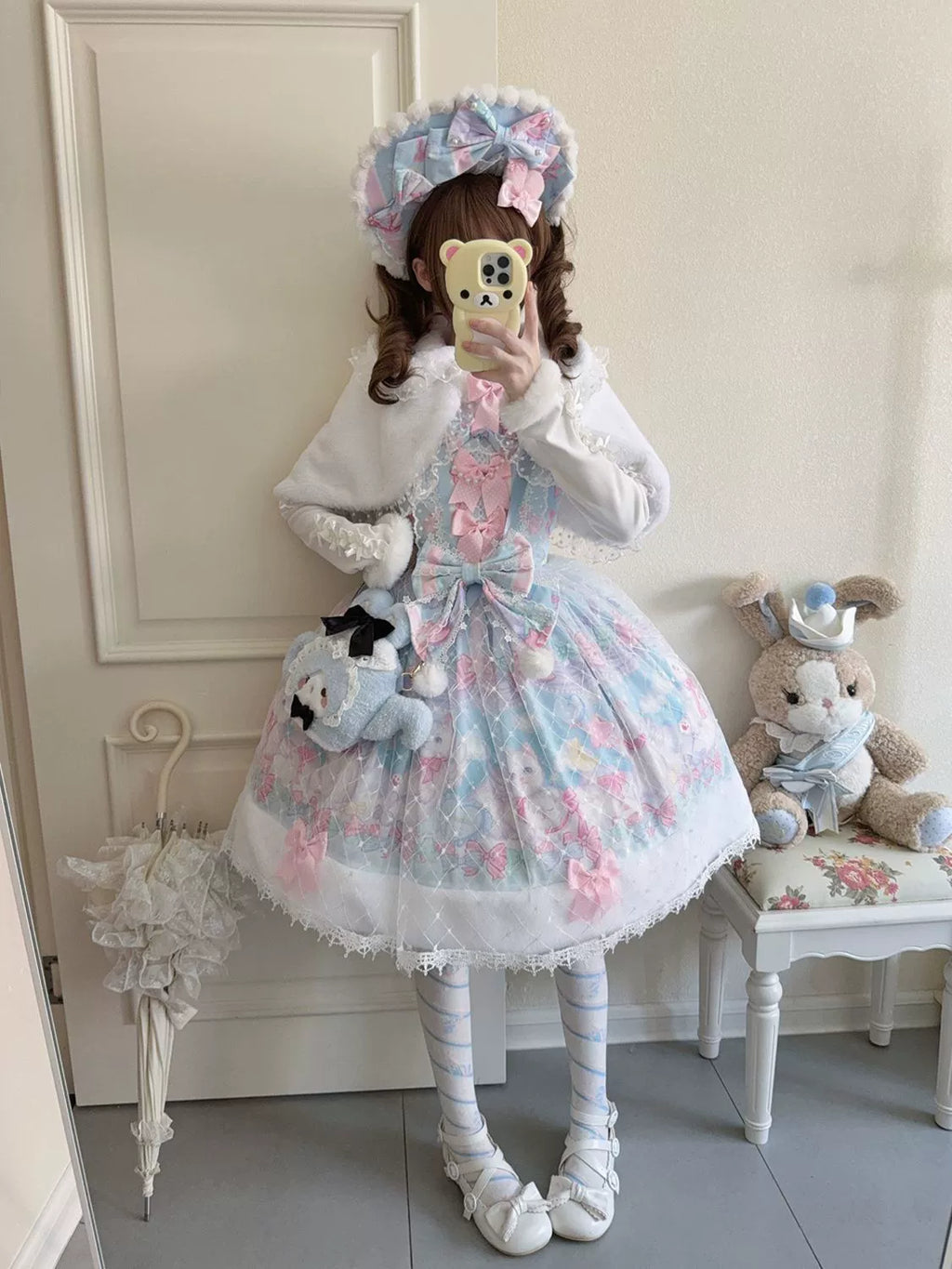 Candy Mary Cat - Fluffy Sweet Lolita JSK Dress, Kitten Print - image 19