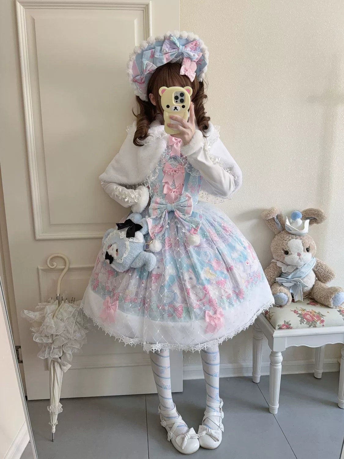 Candy Mary Cat - Fluffy Sweet Lolita JSK Dress, Kitten Print - image 19