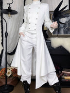 Eternal Moonlit Night - Ouji Lolita Coat, Double-Breasted High-Low Hem - image 9