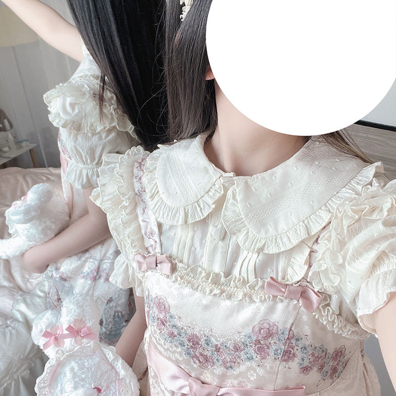 Plus Size Lolita Shirt Solid Color Short Sleeve Blouse - image 3