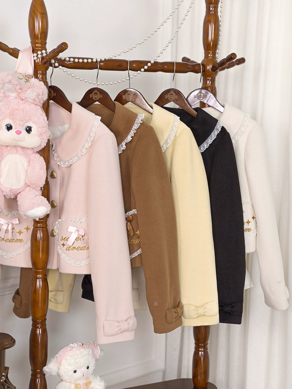 Milk Puff - Winter Fleece-Lined Sweet Lolita Coat, Detachable Collar Collection - image 2