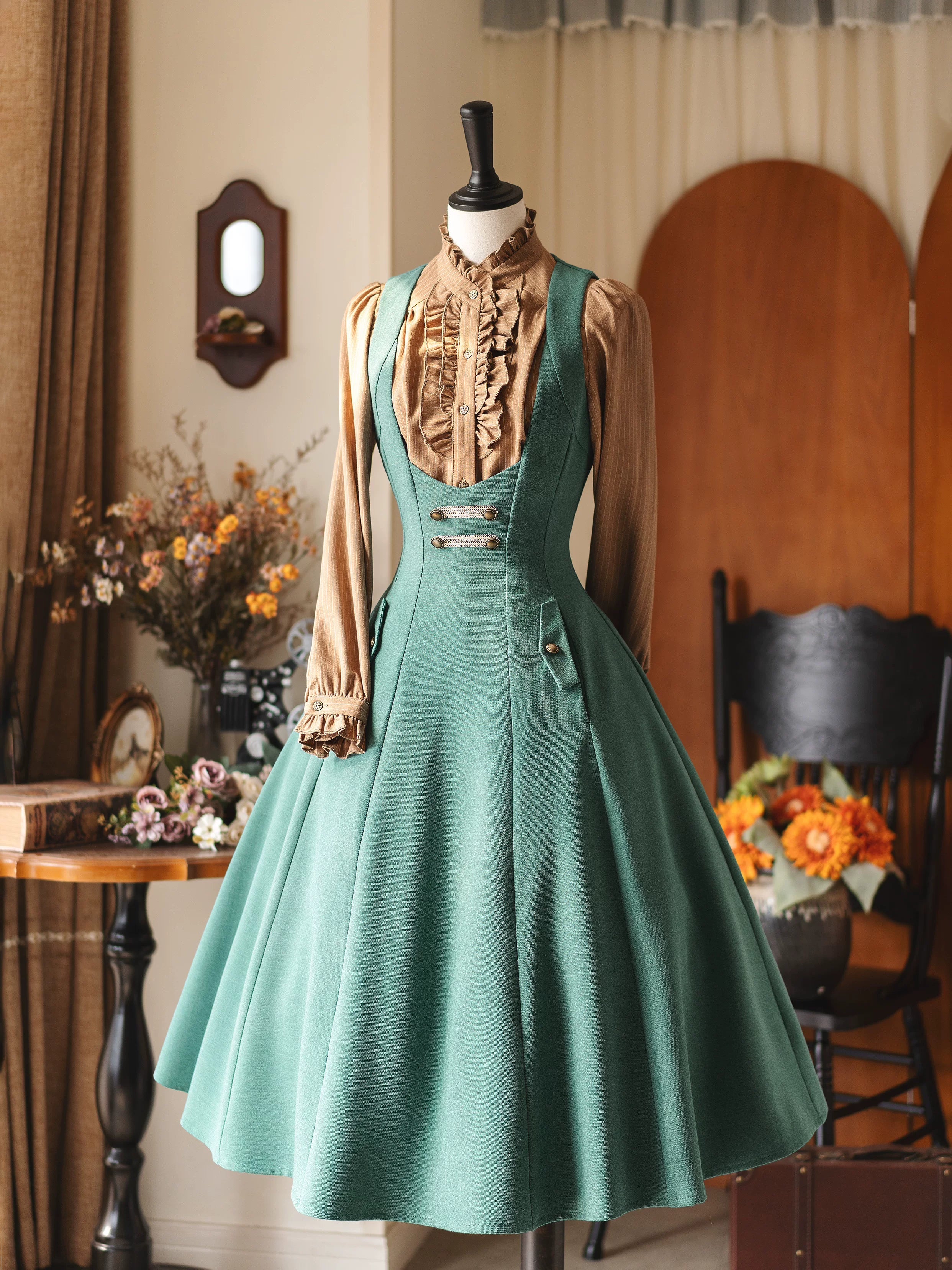 Forest Corridor - Classic Lolita Bust Supporting JSK, Waisted Shirt - image 19