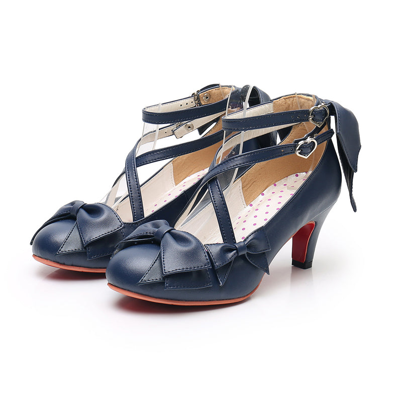 Wind Tide Rumors - Cross-Strap Sweet Lolita Handmade Shoes - image 12