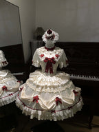 Paria Cream Strawberry Satin Lolita OP Dress and Accessories - image 21