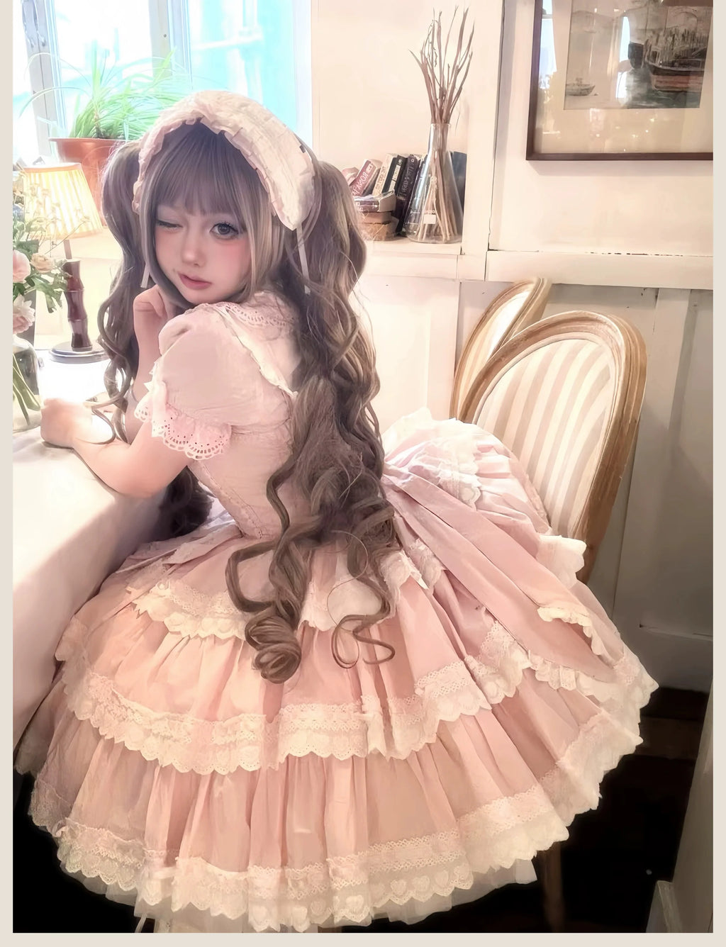 Otome Heart Cotton Old School Lolita JSK Dress Suit and Accessories - image 32