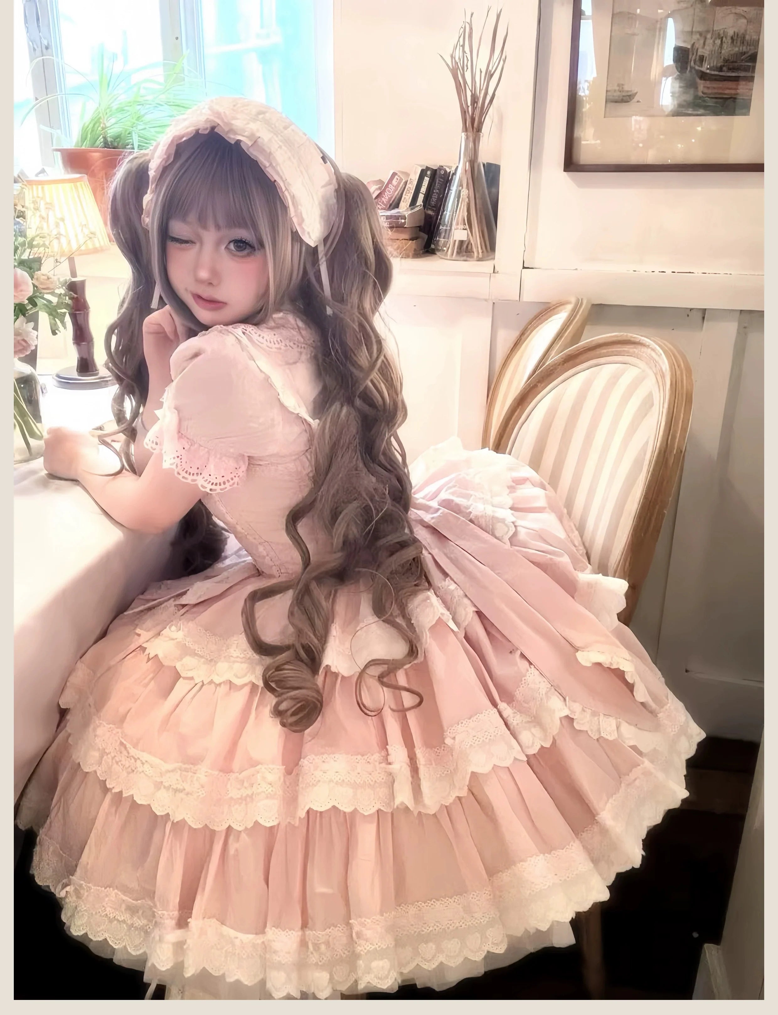 Otome Heart Cotton Old School Lolita JSK Dress Suit and Accessories - image 32