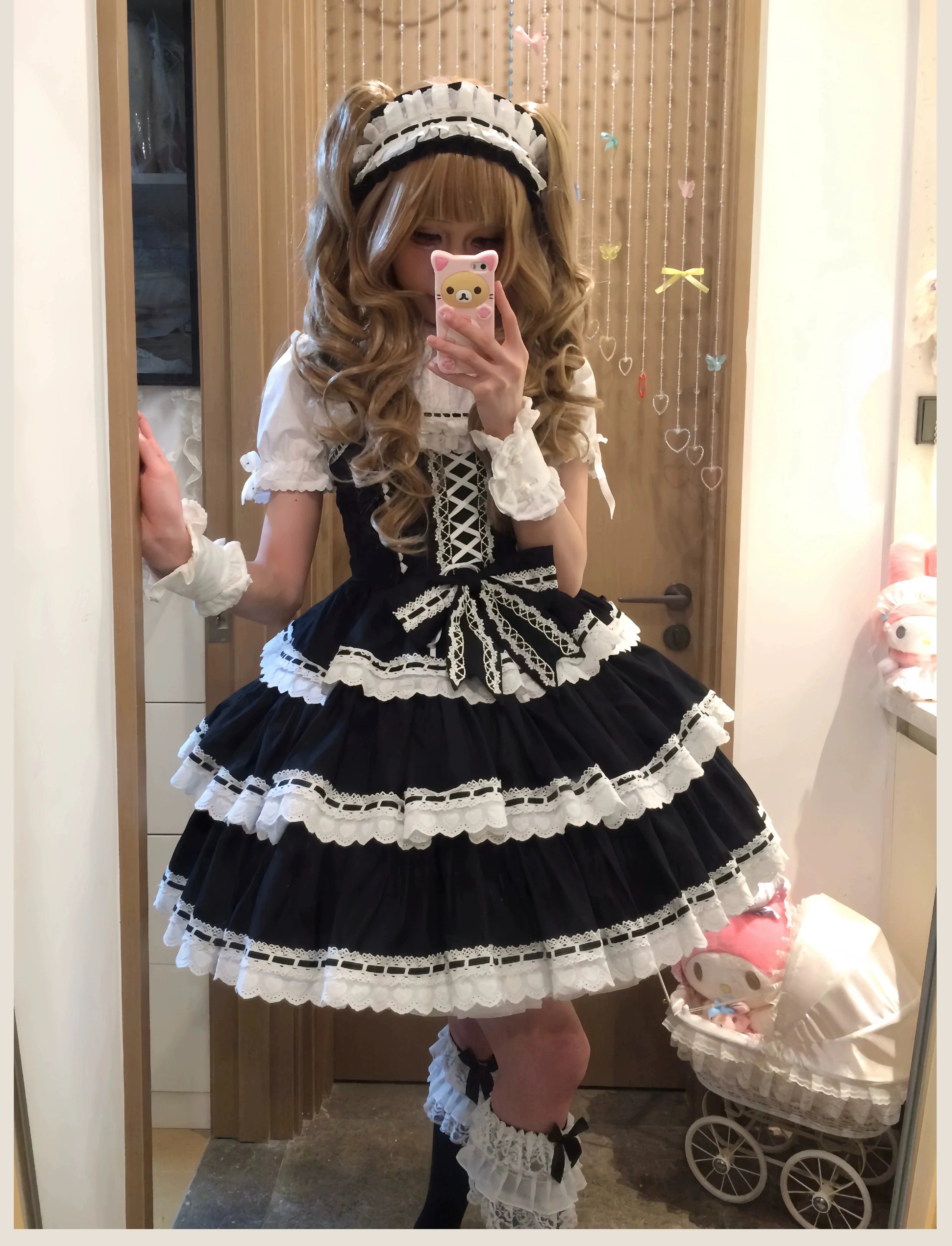 Otome Heart Cotton Old School Lolita JSK Dress Suit and Accessories - image 26
