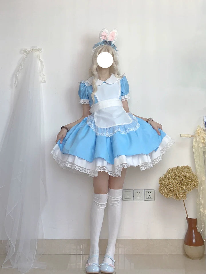 Dream Doll - Plus Size Maid Lolita OP Suit Black and Blue Dress - image 9