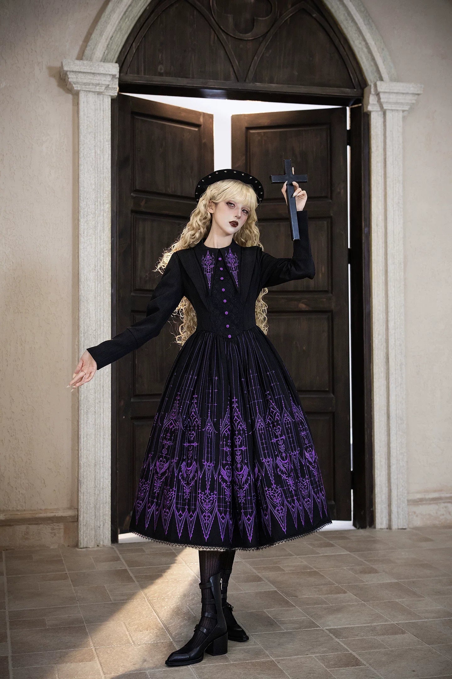 Dream Window - Gothic Lolita Church Embroidery OP Dress, Back Zipper - image 2