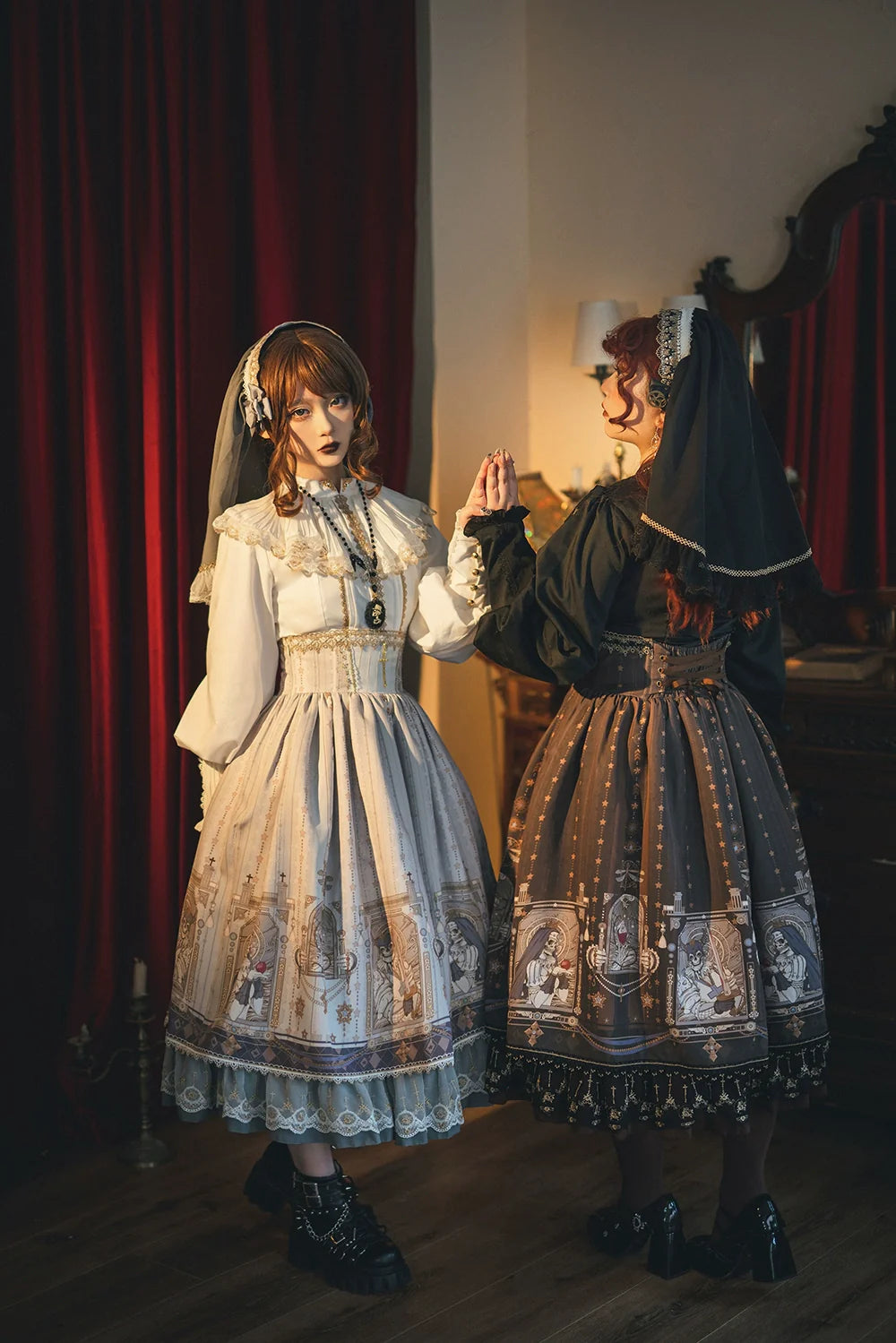 Demon Hunting Notes - Fishbone Gothic Lolita Skirt - image 28
