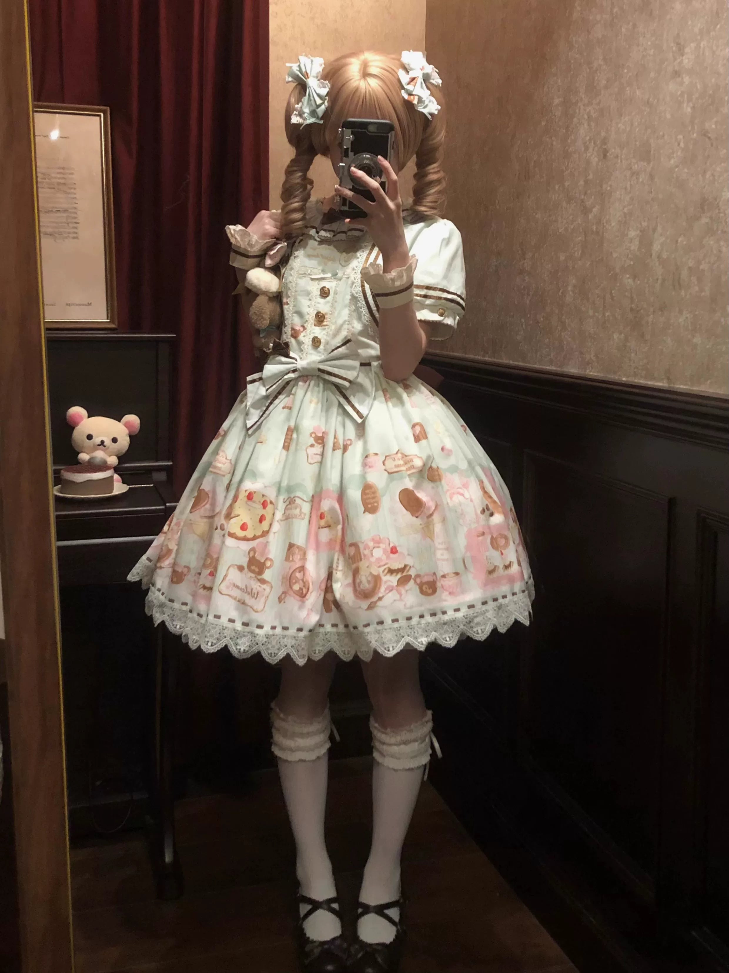 Dream Teahouse - Dessert Print Kawaii Lolita OP Dress Suit - image 31