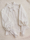 Winter Mutton Sleeves Lace Flounce Lolita Blouse - image 1