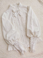 Winter Mutton Sleeves Lace Flounce Lolita Blouse - image 1