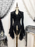 Butterfly Shadow - Gothic Lolita Ruffled Tailcoat Blouse - image 5