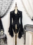Butterfly Shadow - Gothic Lolita Ruffled Tailcoat Blouse - image 5