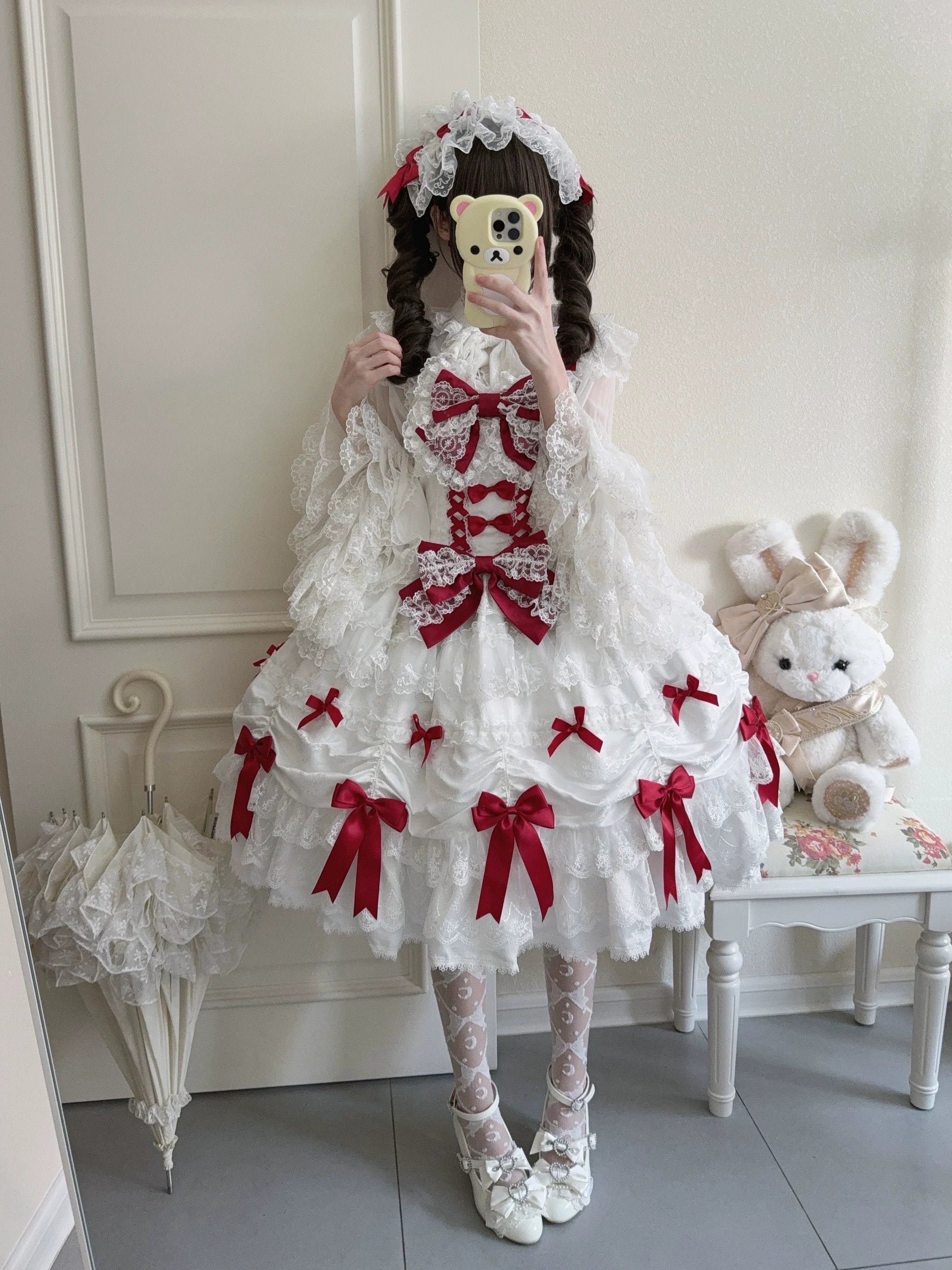 Satin Gift Box - Sweet Lolita JSK Dress, Bows and Layered Lace - image 7