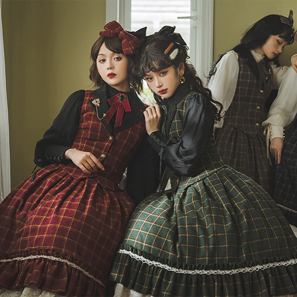 Rose - Elegant Lolita Fishbone Grid Skirt Customized - image 7