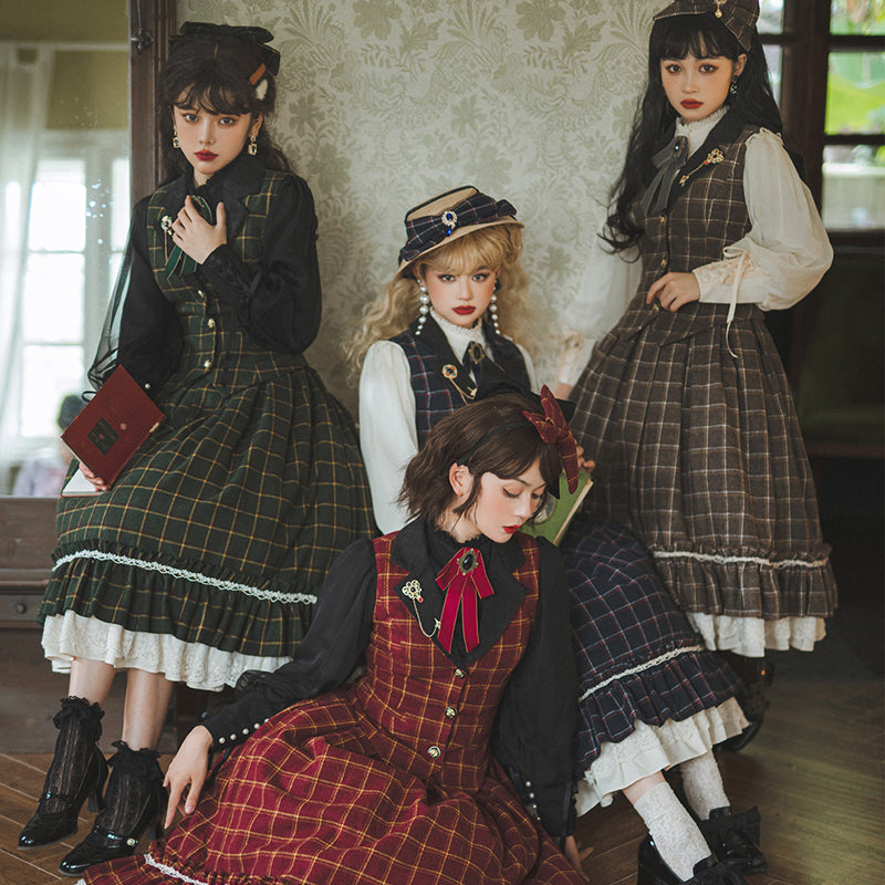 Rose - Elegant Lolita Fishbone Grid Skirt Customized - image 8