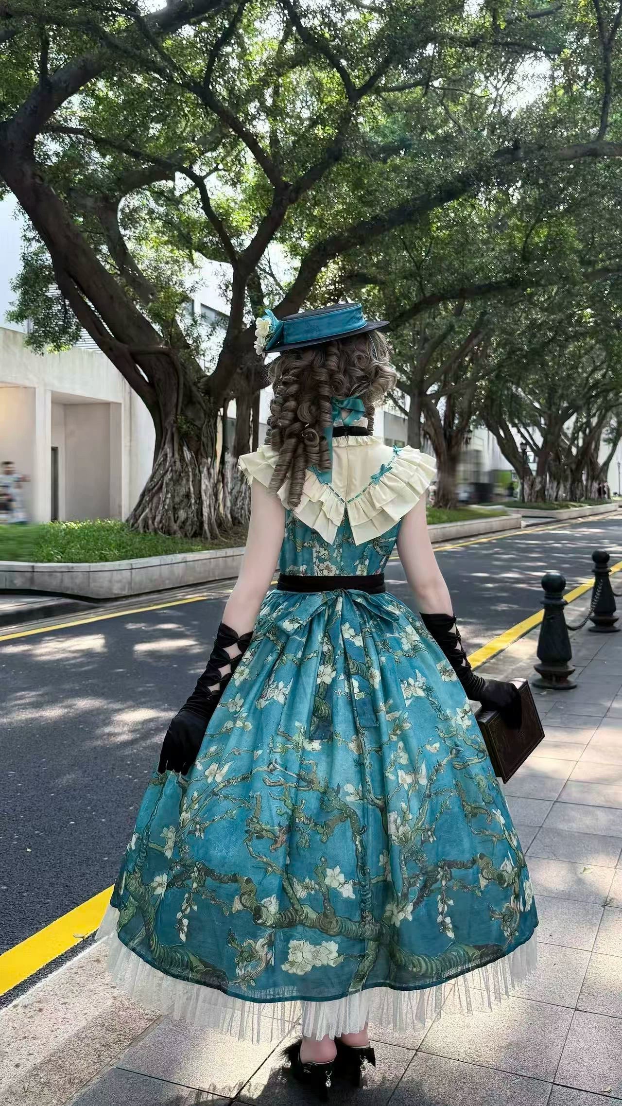 Everblooming Apricot Blossoms Classic Lolita High-Collar JSK and Accessories - image 8
