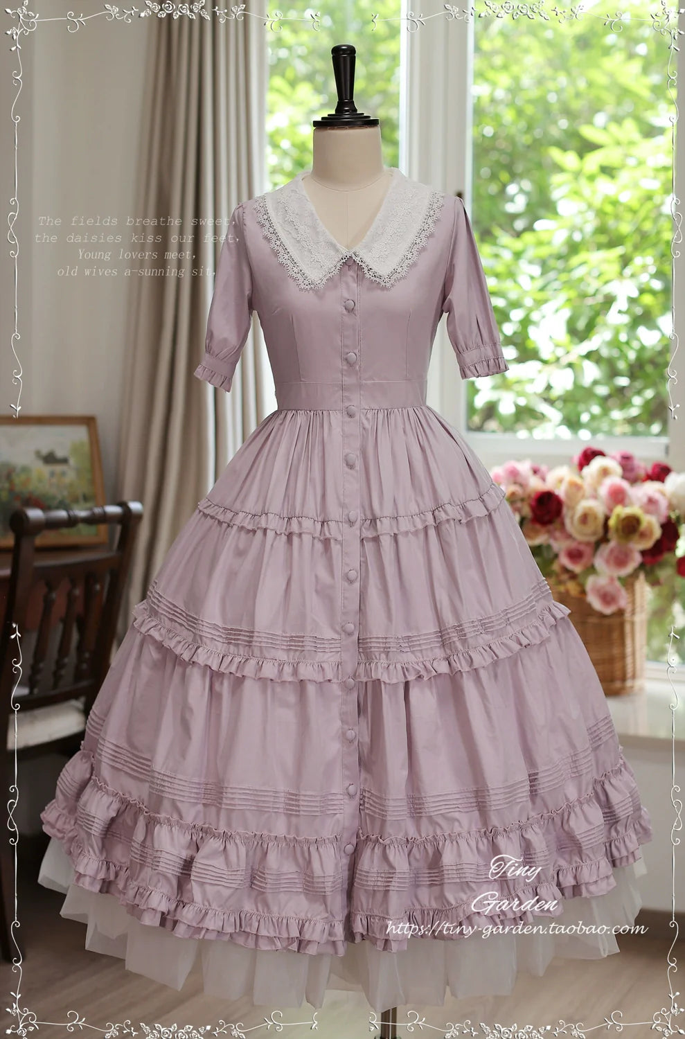 Lacey 2.0 - Classic Lolita OP Lace Collar Open Front Dress - image 4
