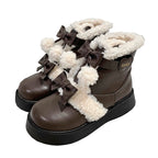 Furry Bear - Winter Cute Lolita Short Snow Boots - image 22
