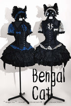 Bengal Cat Gothic Lolita Blouse Vest Skirt and Accessories Set - image 12