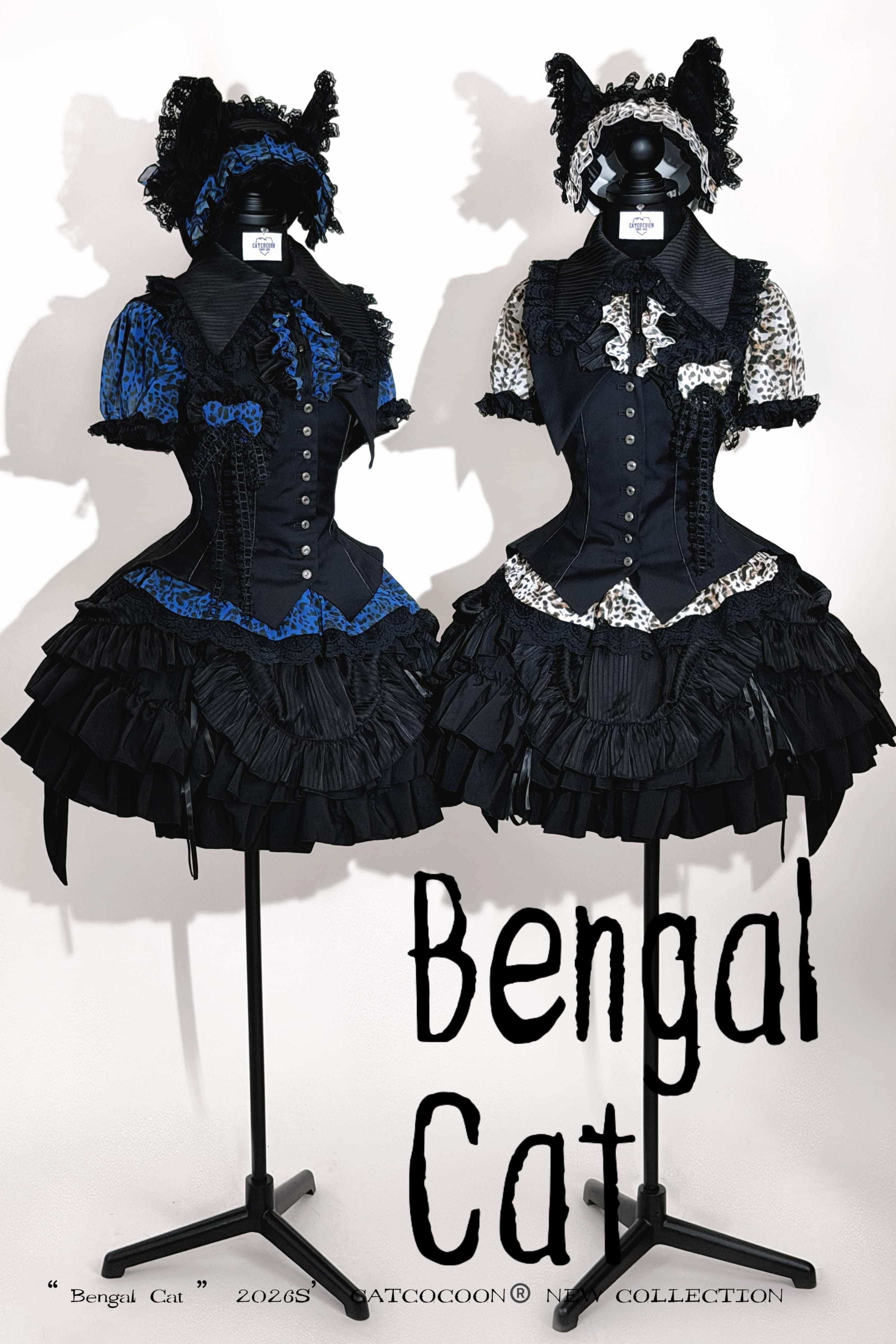 Bengal Cat Gothic Lolita Blouse Vest Skirt and Accessories Set - image 12